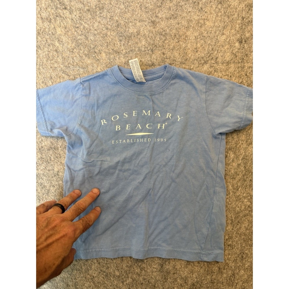 L.A.T. Apparel 3T Blue Rosemary Beach Bunny Graphic Tee Short Sleeve Cotton